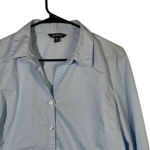 George Women’s Light Blue Button-Down Shirt – Size XL (16–18)